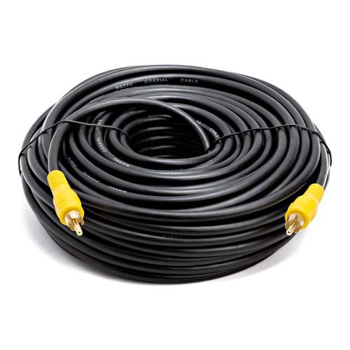 1-RCA Composite Video / Subwoofer / Digital Coax / S/PDIF Patch Cable -75ft