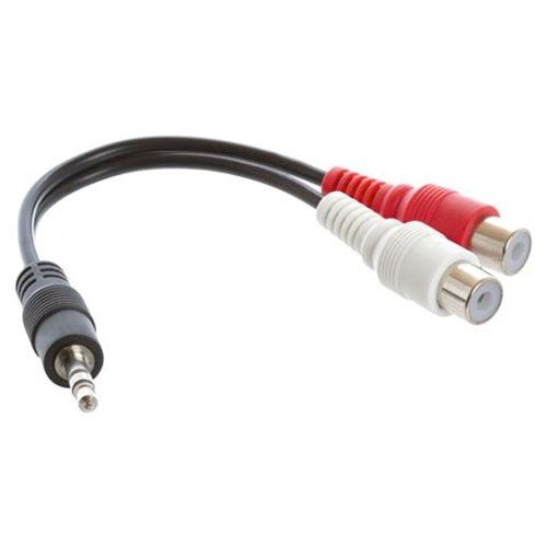 3.5mm Mini Plug to 2 RCA Female Audio Stereo Adapter 6 inch