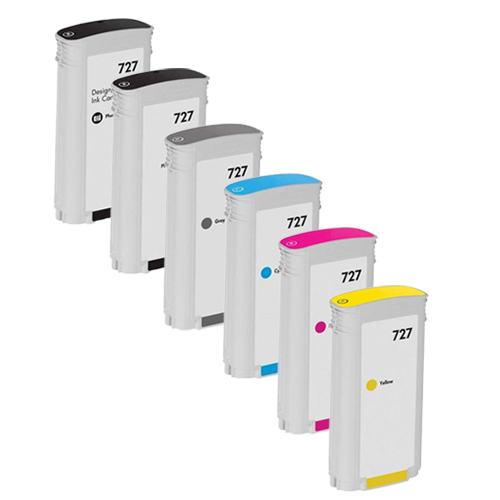 Remanufactured HP 727 Ink Cartridgess - 6-Pack Color Set Remanufactured HP 727 Ink Cartridgess - 6-Pack Color Set
