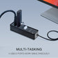 USB 3.0 4-Port Hub with 1ft Cable with Micro-B Charging Port