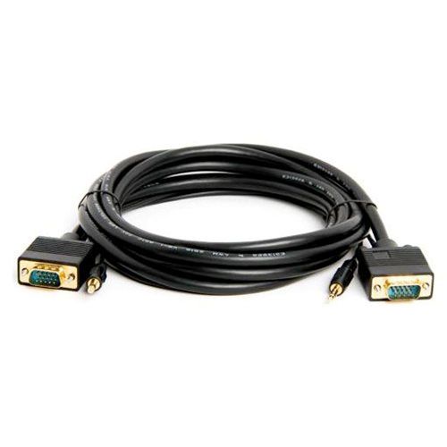 SVGA Super VGA HD15 M/M cable w/ 3.5mm Stereo Audio (Gold Plated) - 10FT