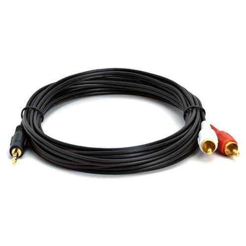 12 ft 3.5mm Mini Plug to 2 RCA Hook Computer To Stereo