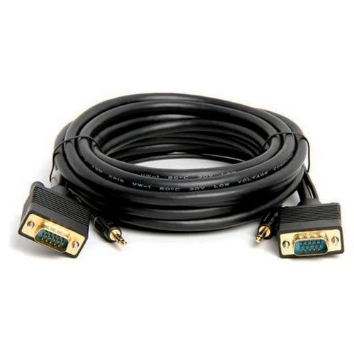 SVGA Super VGA HD15 M/M cable w/ 3.5mm Stereo Audio (Gold Plated) - 15FT