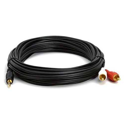 25 ft 3.5mm Mini Plug to 2 RCA Hook Computer To Stereo