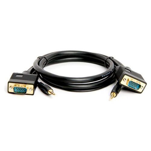 SVGA Super VGA HD15 M/M cable w/ 3.5mm Stereo Audio (Gold Plated) - 3FT