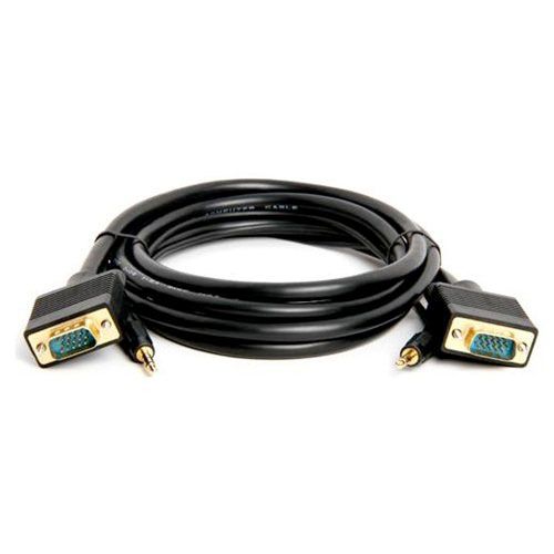 SVGA Super VGA HD15 M/M cable w/ 3.5mm Stereo Audio (Gold Plated) - 6FT