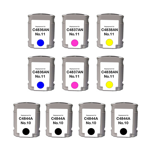Remanufactured HP 10 / 11 Ink Cartridge 10 Pack