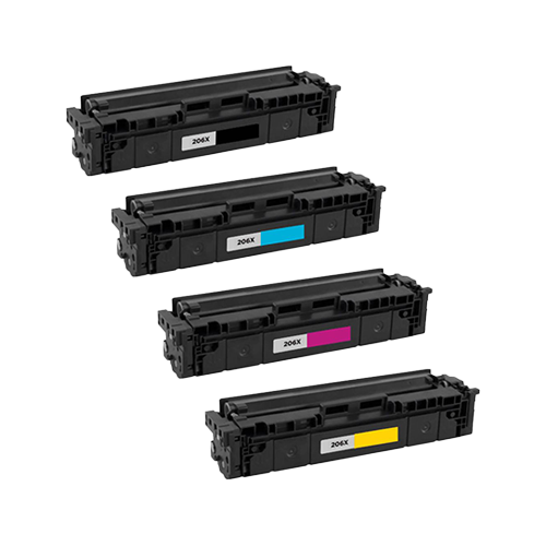 Remanufactured HP 206X Toner Cartridge Color Set With Chip