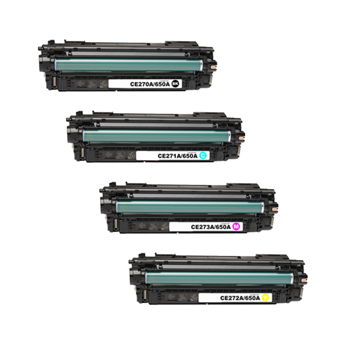 Remanufactured HP 650A Toner Cartridge Color Set