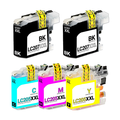 Compatible Brother Lc207 Super High Yield Ink Cartridges 5 Pack Colo Ohmycables 