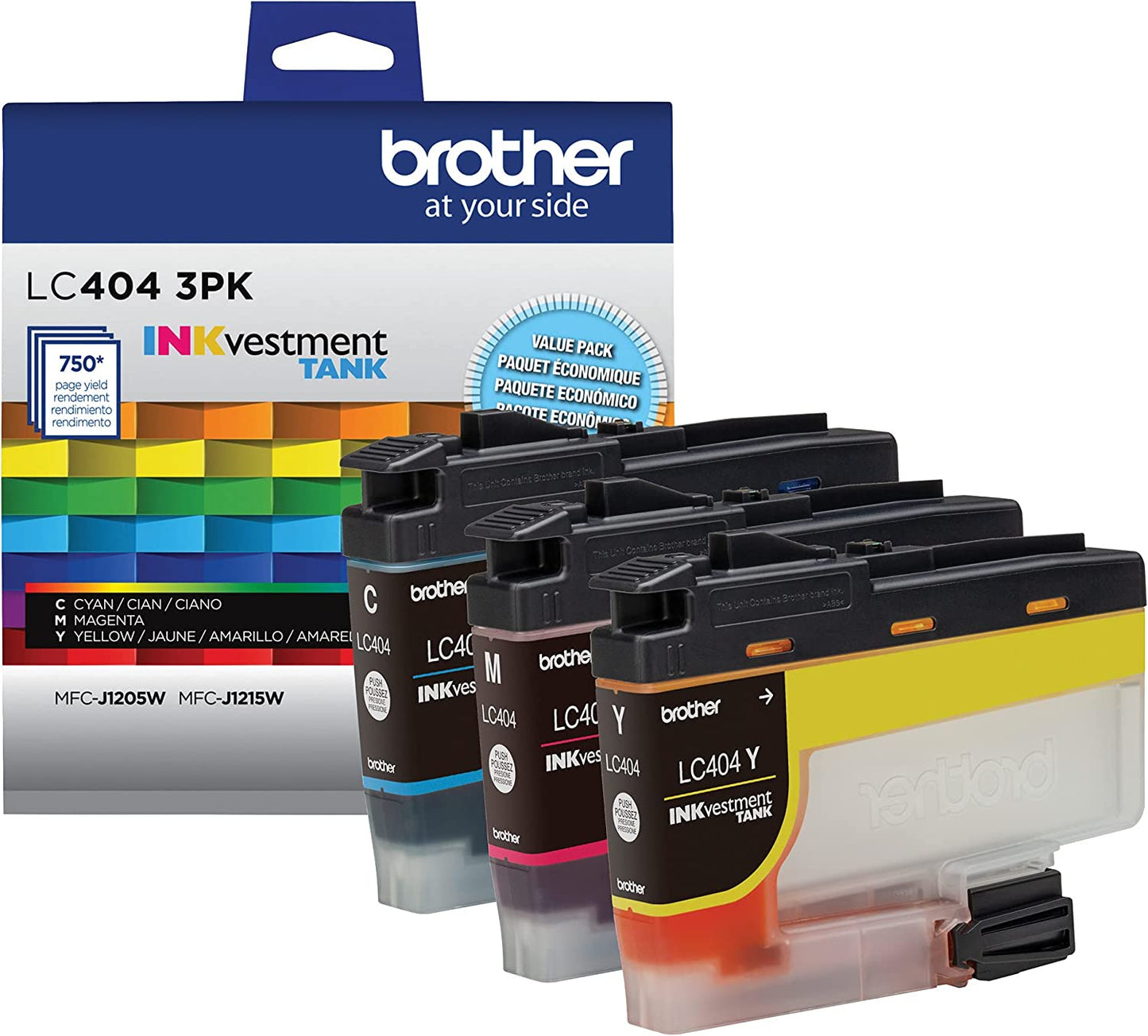 Original Brother LC404 3-Pack Color Standard Yield Ink Cartridges
