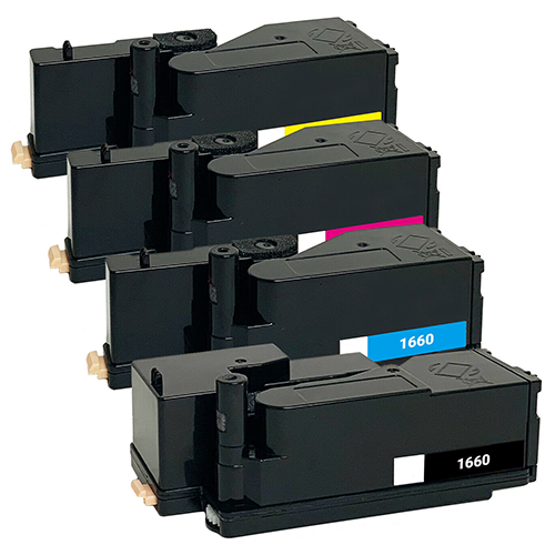 Compatible Dell C1660w Toner Cartridges- 4-Pack Color Set (332-0399, 332-0400, 332-0401, 332-0402)
