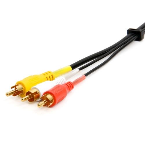 3-RCA Composite Video Audio A/V AV Cable GOLD - 3 ft