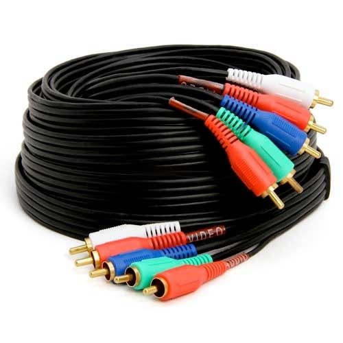 Component Video Audio Cable 5-RCA Gold HDTV RGB YPbPr -25 FT