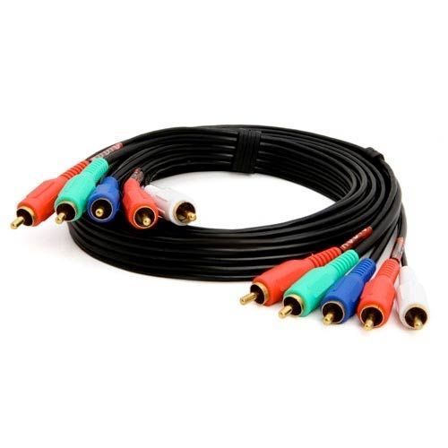 Component Video Audio Cable 5-RCA Gold HDTV RGB YPbPr - 6 FT