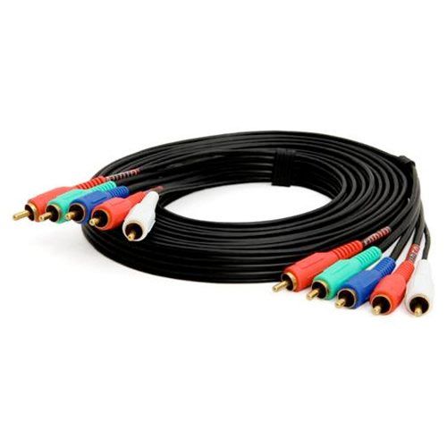 Component Video Audio Cable 5-RCA Gold HDTV RGB YPbPr -12 FT